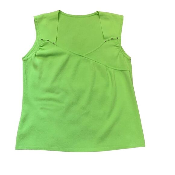 Chico’s Lime Green Knit Tank Top Size Medium - Picture 2 of 7